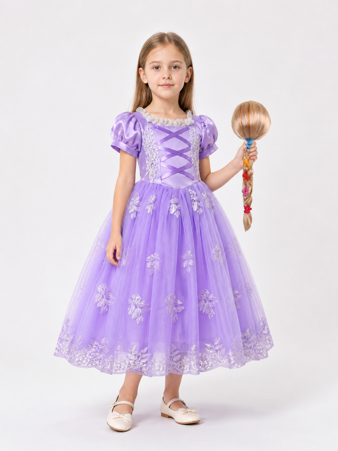 Purple Princess Costume with Wig Costume Wigs detail