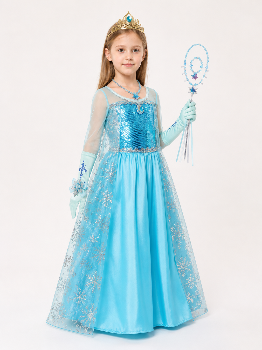 Snow Queen Costume for Girls for Halloween and Cosplay Costumes detail