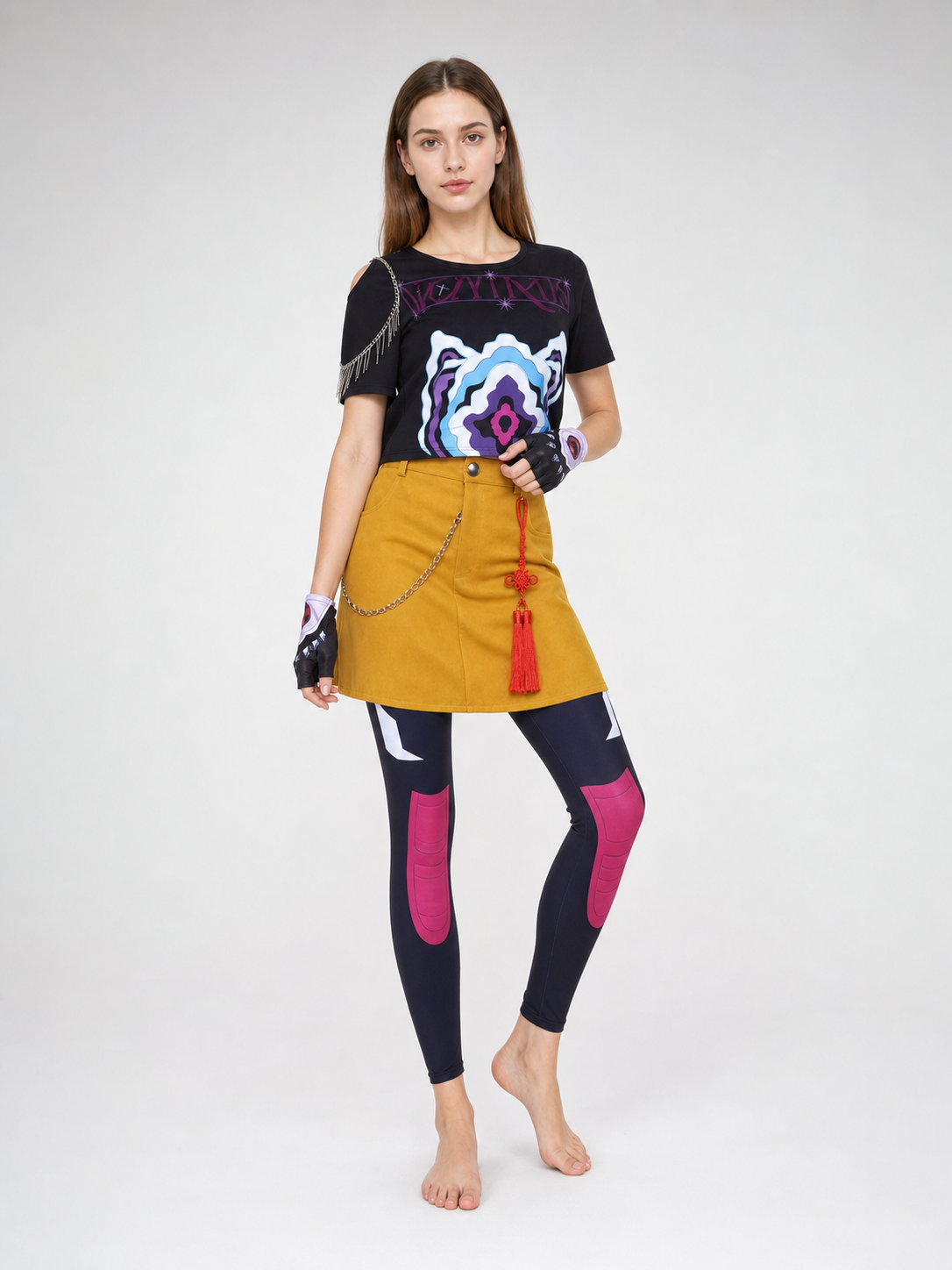 Mila Cosplay Costume: Top, Skirt, Stockings, and Accessories