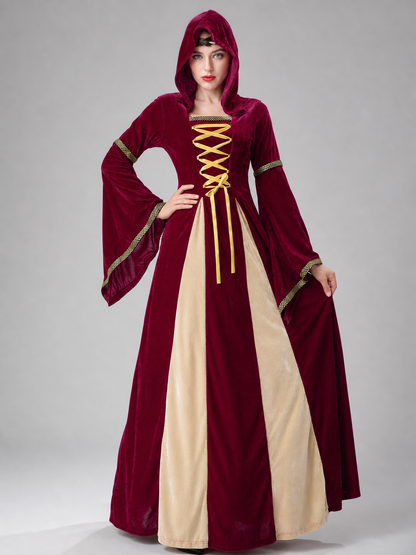 Vintage Court Dress with Hood and Lacing