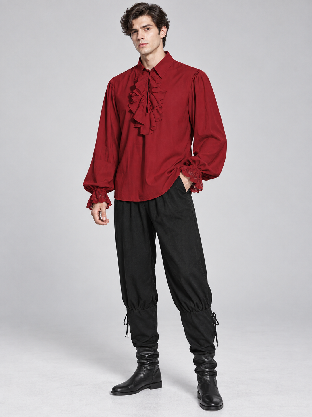 Vampire Costume: Red Shirt, Black Pants