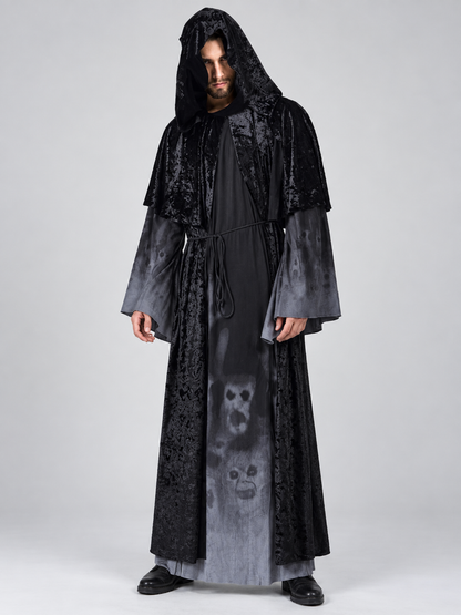 Vampire Halloween Costume with Hood, Cape, and Belt