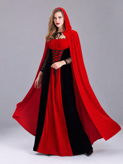 Vampire Costume with Dress and Hood for Halloween