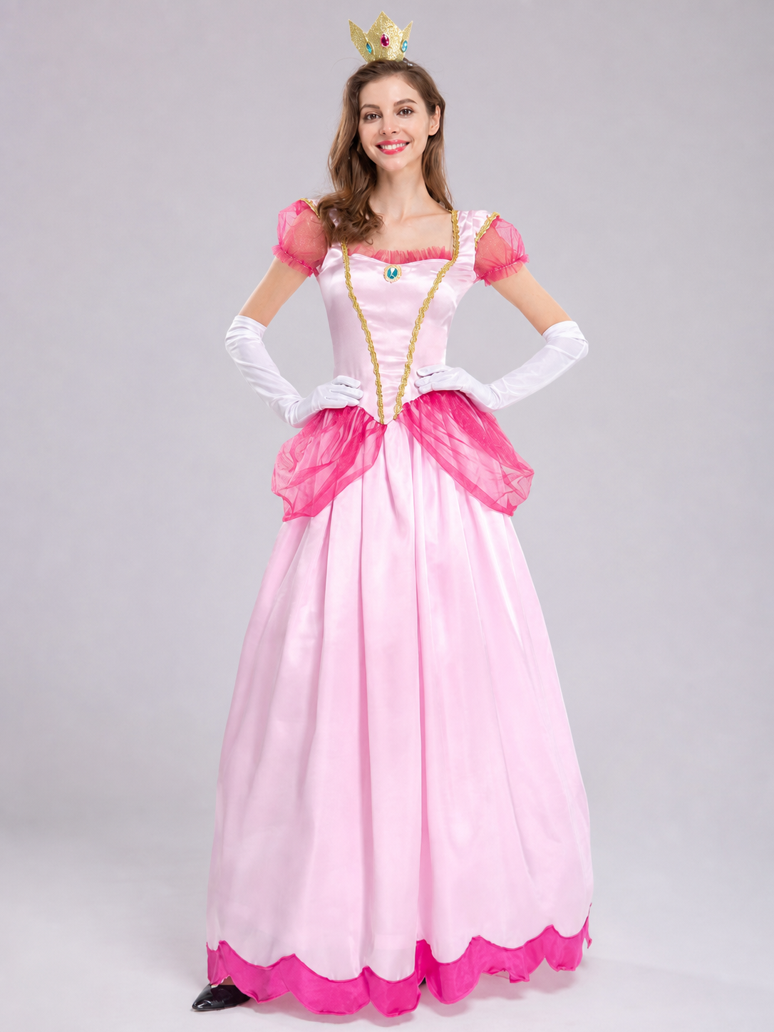 Pink Princess Costume Dress with Gold Trim