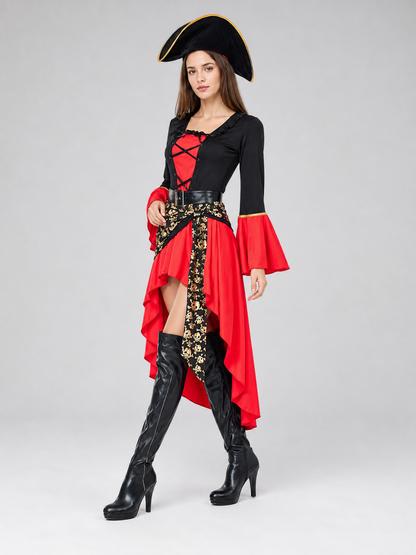 Red pirate costume for Halloween and cosplay