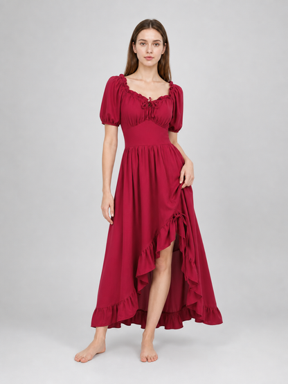 Vintage-Style Corset-Bodice Maxi Dress