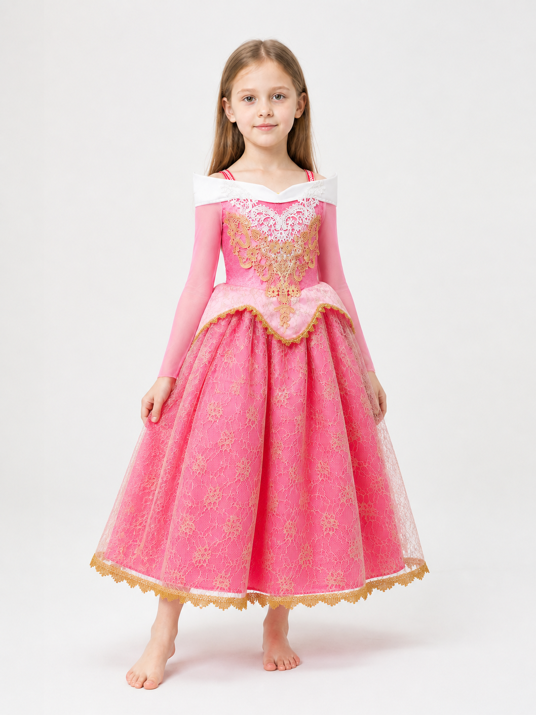 Pink Princess Costume for Halloween on-model front view