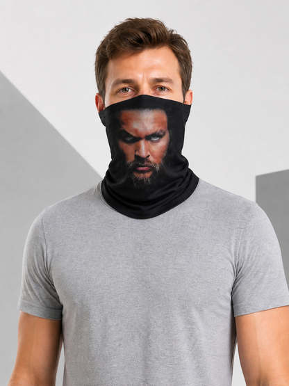 Black Halloween Mask with Male Portrait for Cosplay Costume Masks detail