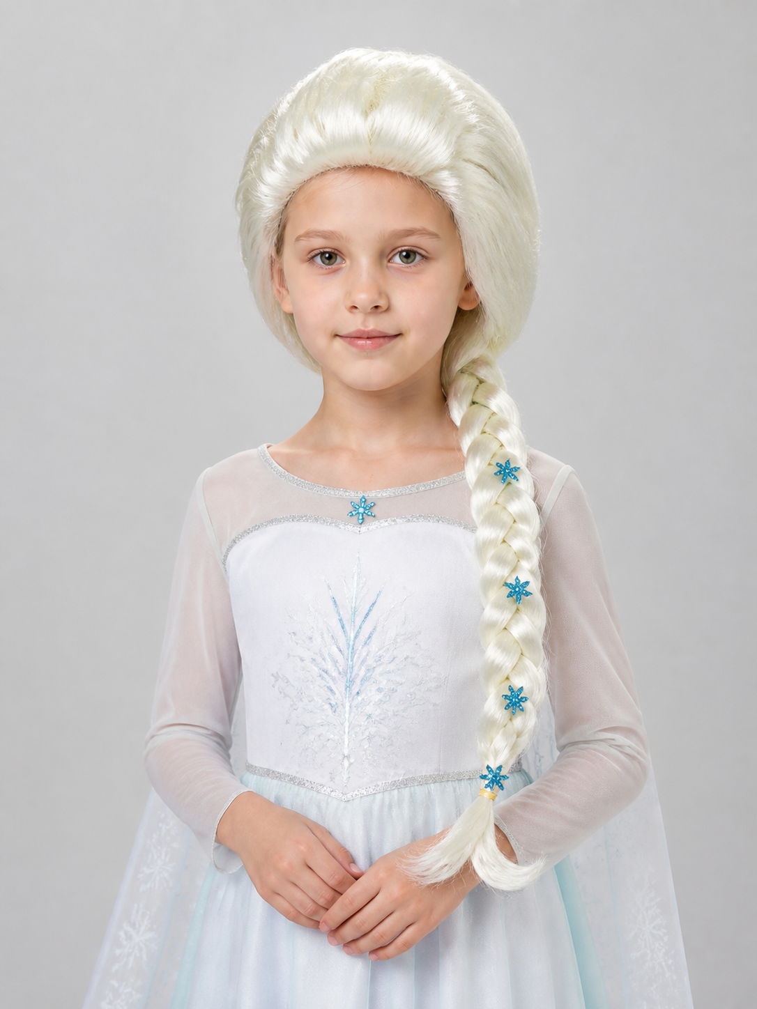 Platinum Halloween Carnival Wig with Braid Costume Wigs detail