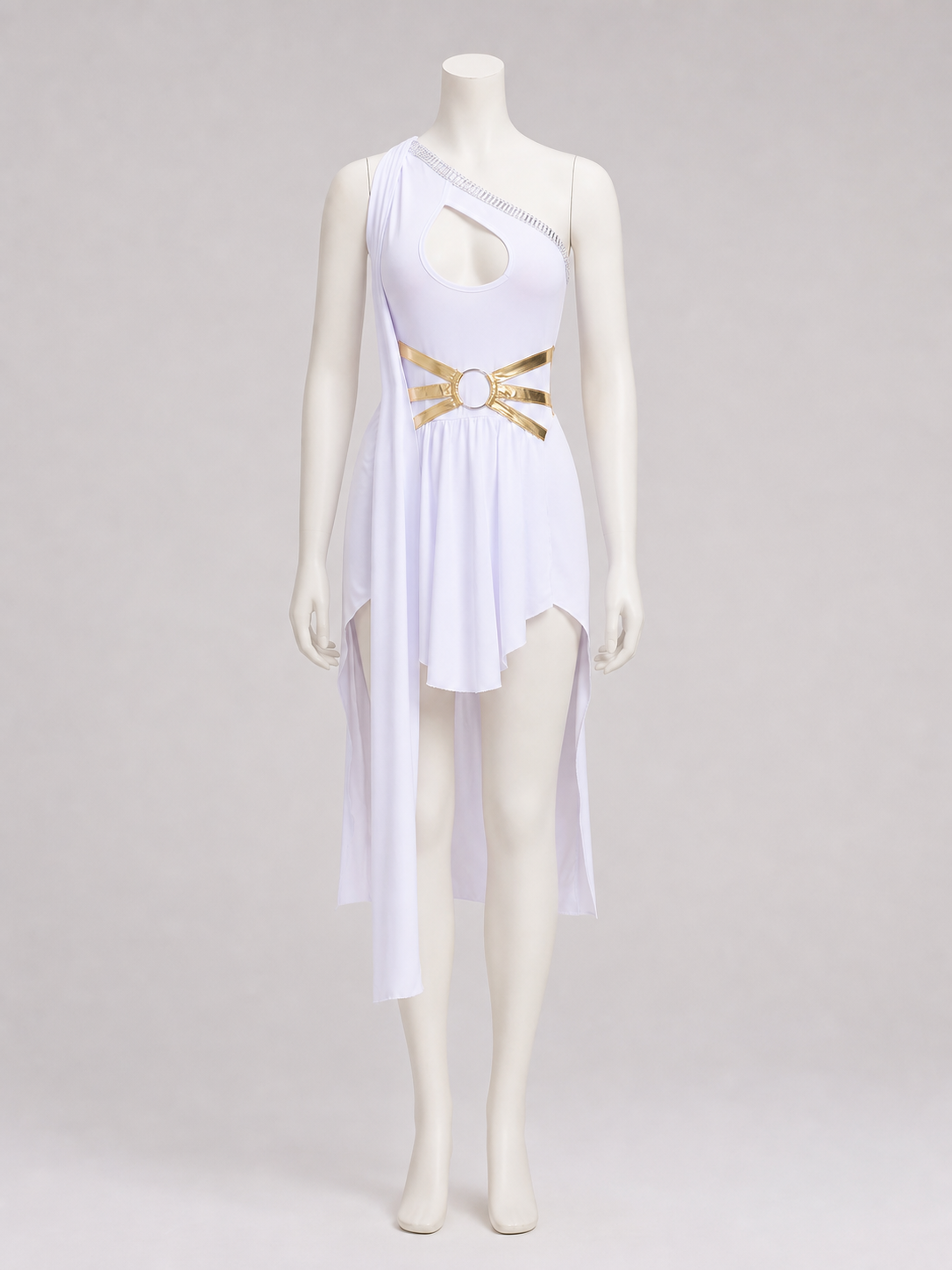 Stage Costume with Asymmetrical Skirt and Decorative Details