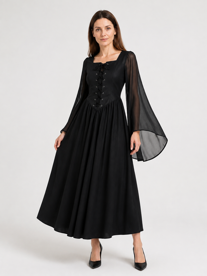Pirate Medieval Dress with Flared Sleeves Costume Dresses detail