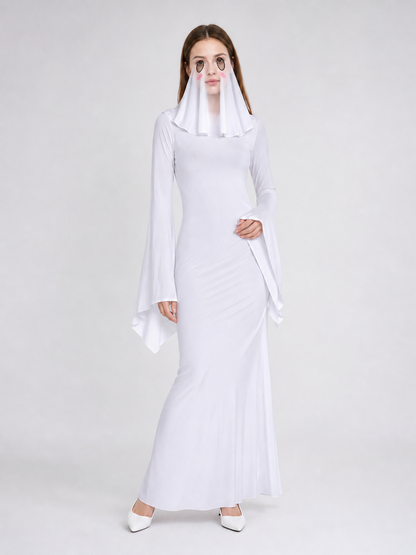 Hooded Cosplay Costume with Ribbon Sleeves