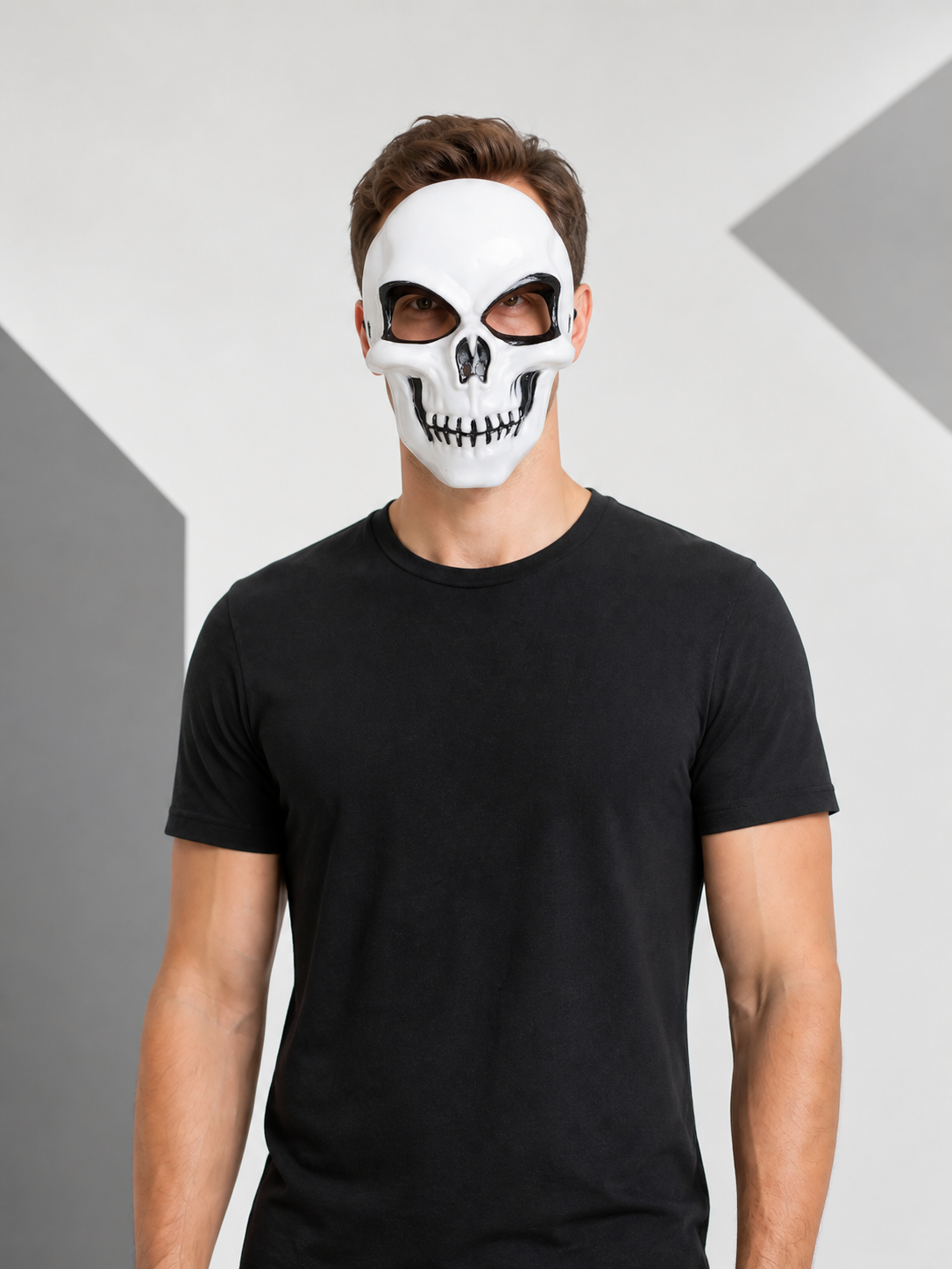 White Skeleton Carnival Mask for Halloween and Cosplay Costume Masks detail