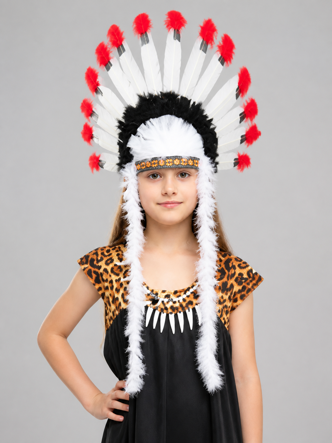 Indian Carnival Headdress with Feathers Costumes detail