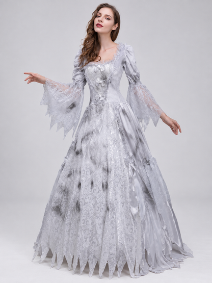 Gray Long Lace Carnival Dress
