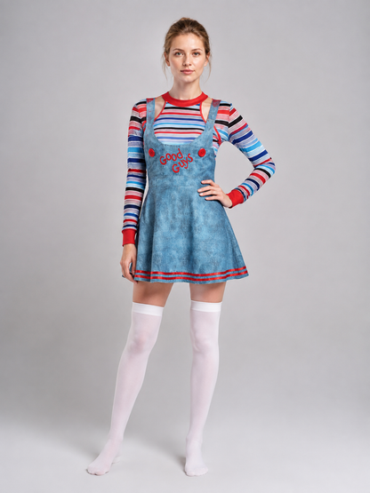 Chucky-Style Costume with Overall Skirt