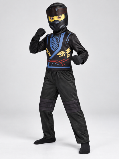 Kids' Ninja Costume Black with Mask