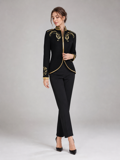Cosplay Costume Jacket with Gold Embroidery