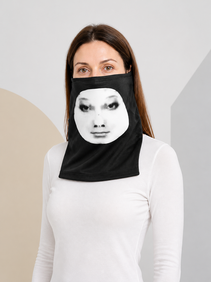 Black and White Carnival Mask for Halloween and Cosplay on-model front view