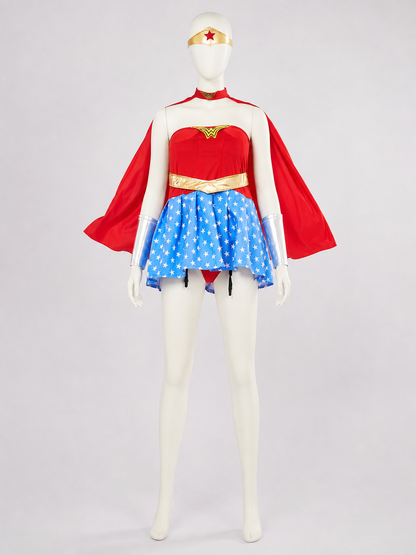 Wonder Woman Cosplay Costume with Red Cape