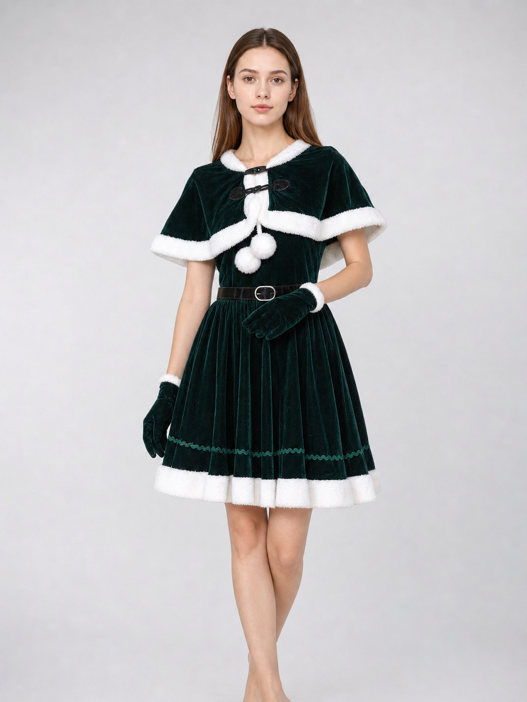 Reindeer Costume: dress, cape, and accessories