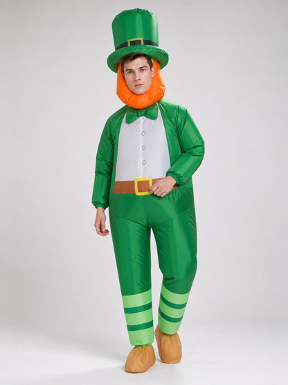 Green Inflatable Leprechaun Costume for Celebrations