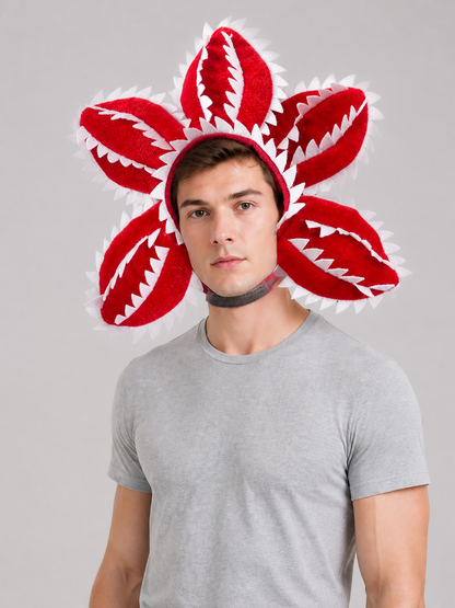 Floral Carnival Pet Hat with Teeth for Halloween Costume Headwear detail