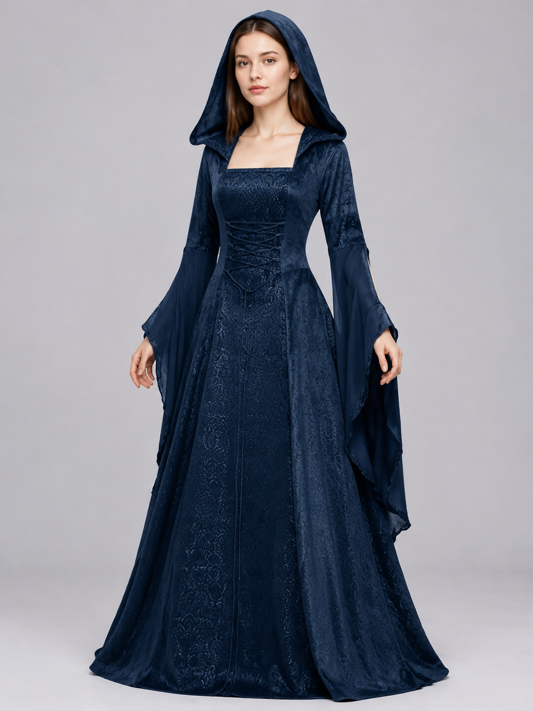 Hooded Medieval Cosplay Dress Costume Dresses detail