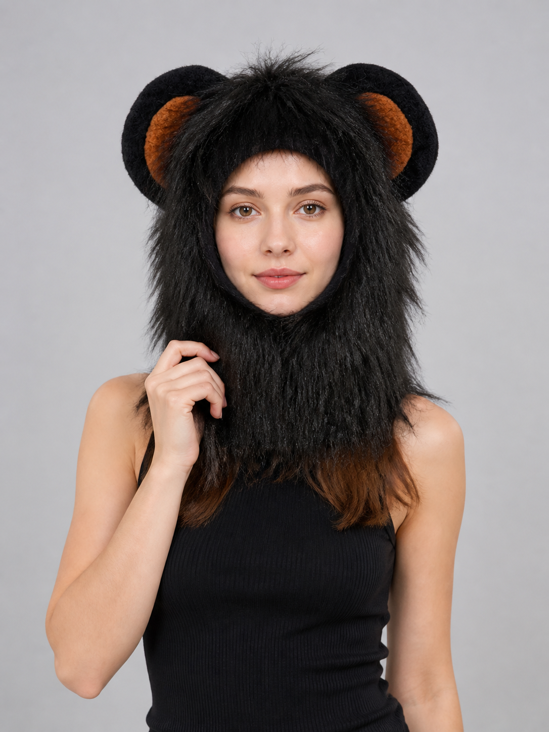 Black and Brown Halloween Carnival Pet Hat Costume Headwear detail