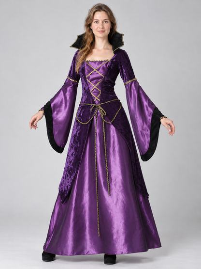 Vampire Halloween Costume with Purple Dress