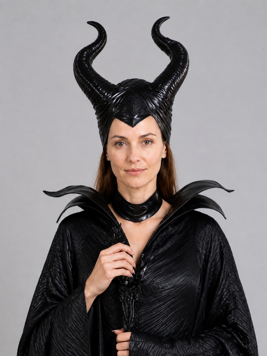 Halloween Costume Headpiece with Black Horns Costume Headwear detail