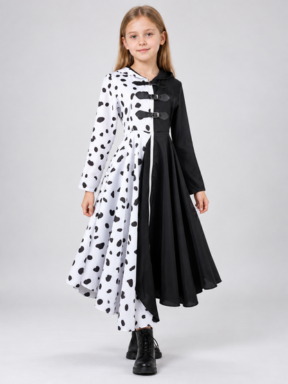 Cruella Costume Dress with a Black-and-White Pattern Costume Dresses detail