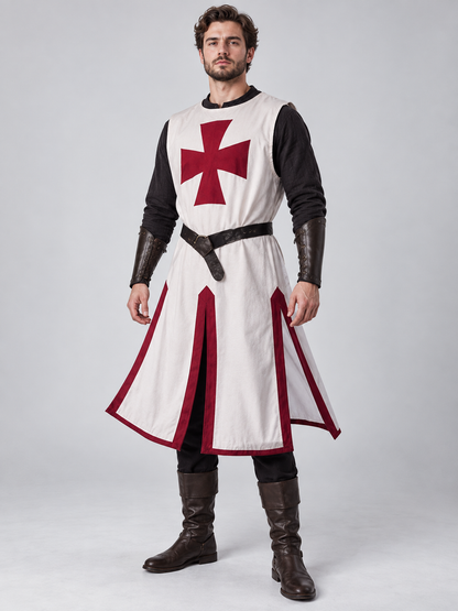 Medieval Crusader Tunic White with Cross