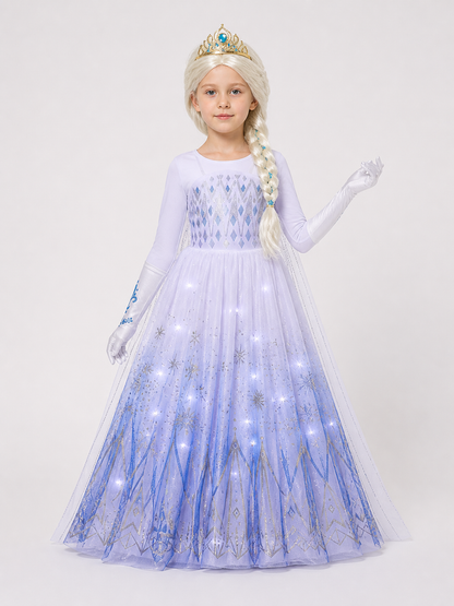 Snow Queen Costume with LEDs on-model front view