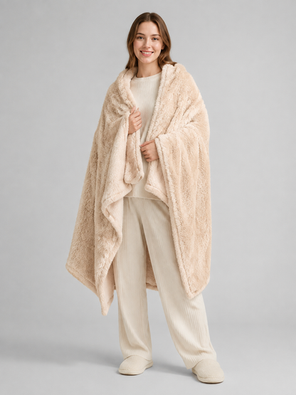 Long-Pile Pet Blanket, Beige Wearable Blankets detail