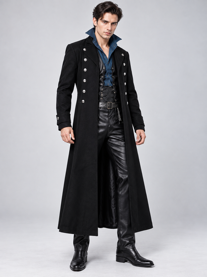 Vampire Costume: Black Tailcoat, High Collar