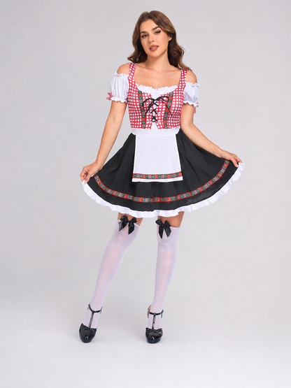 Ethnic-Style Dress with Apron and Full Skirt Costume Dresses detail