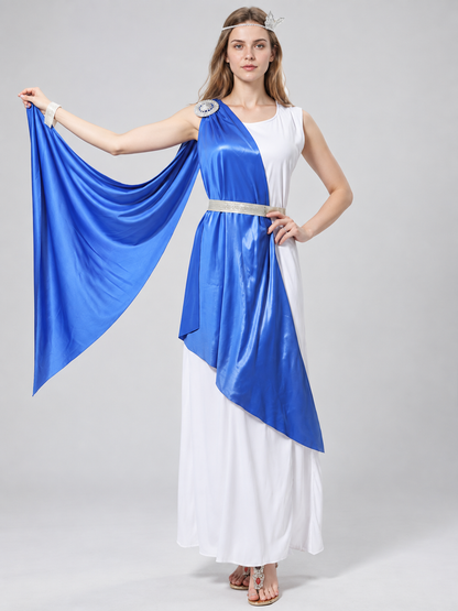 Ancient-themed carnival costume dress with blue draping Costume Dresses detail