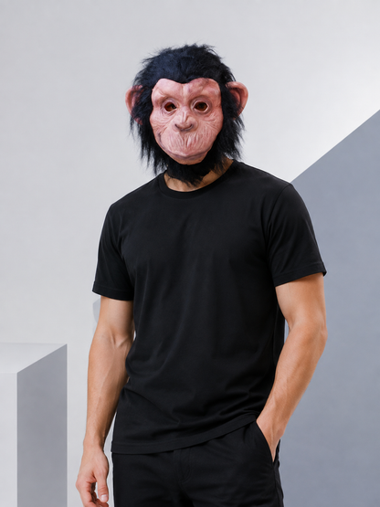 Full-Head Latex Mask with Monkey Face Costume Masks detail