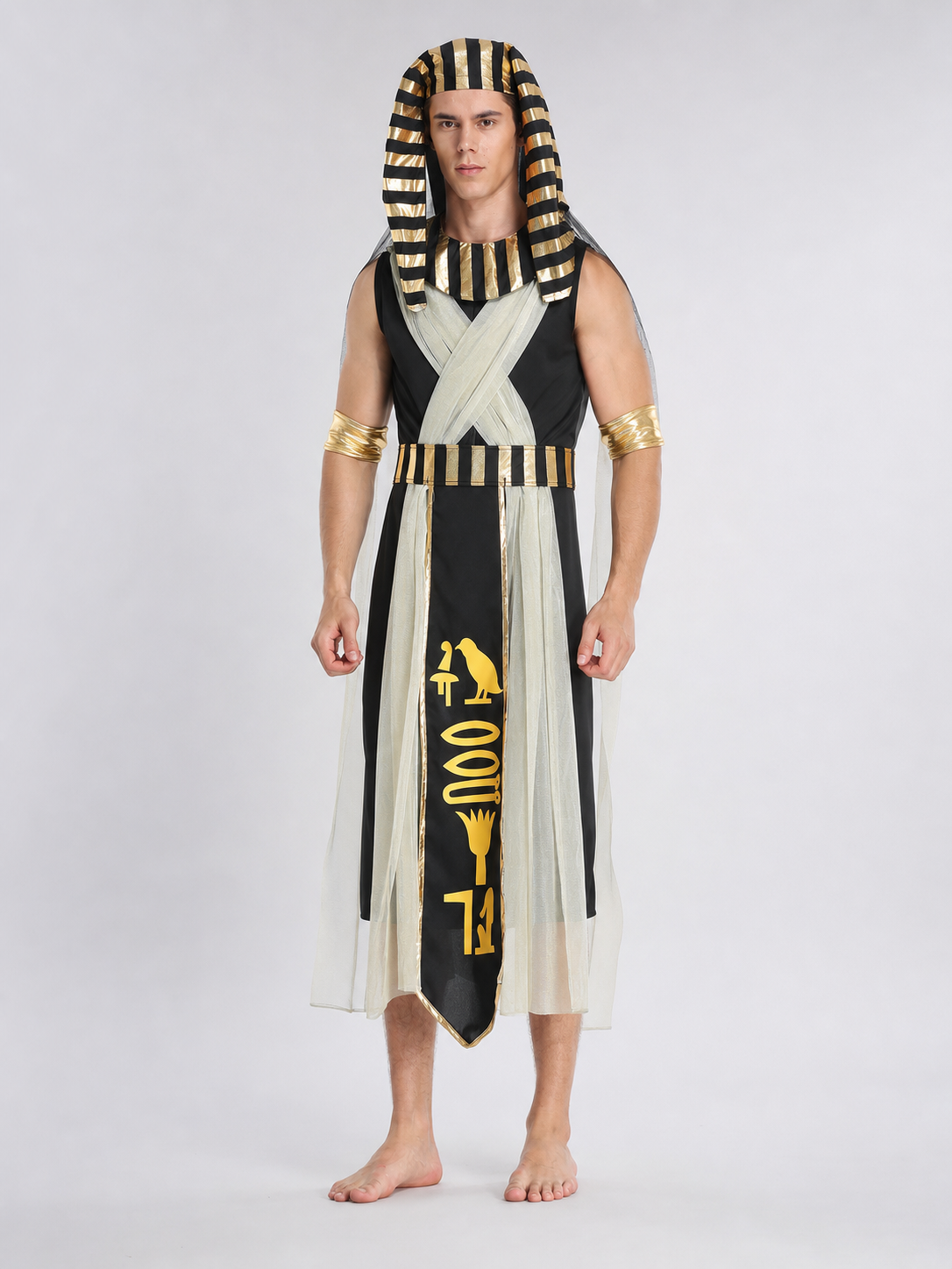 Ancient Egyptian-Style Costume with Pharaonic Decoration