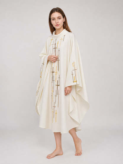 Religious Ceremonial Robe with Cross Pattern