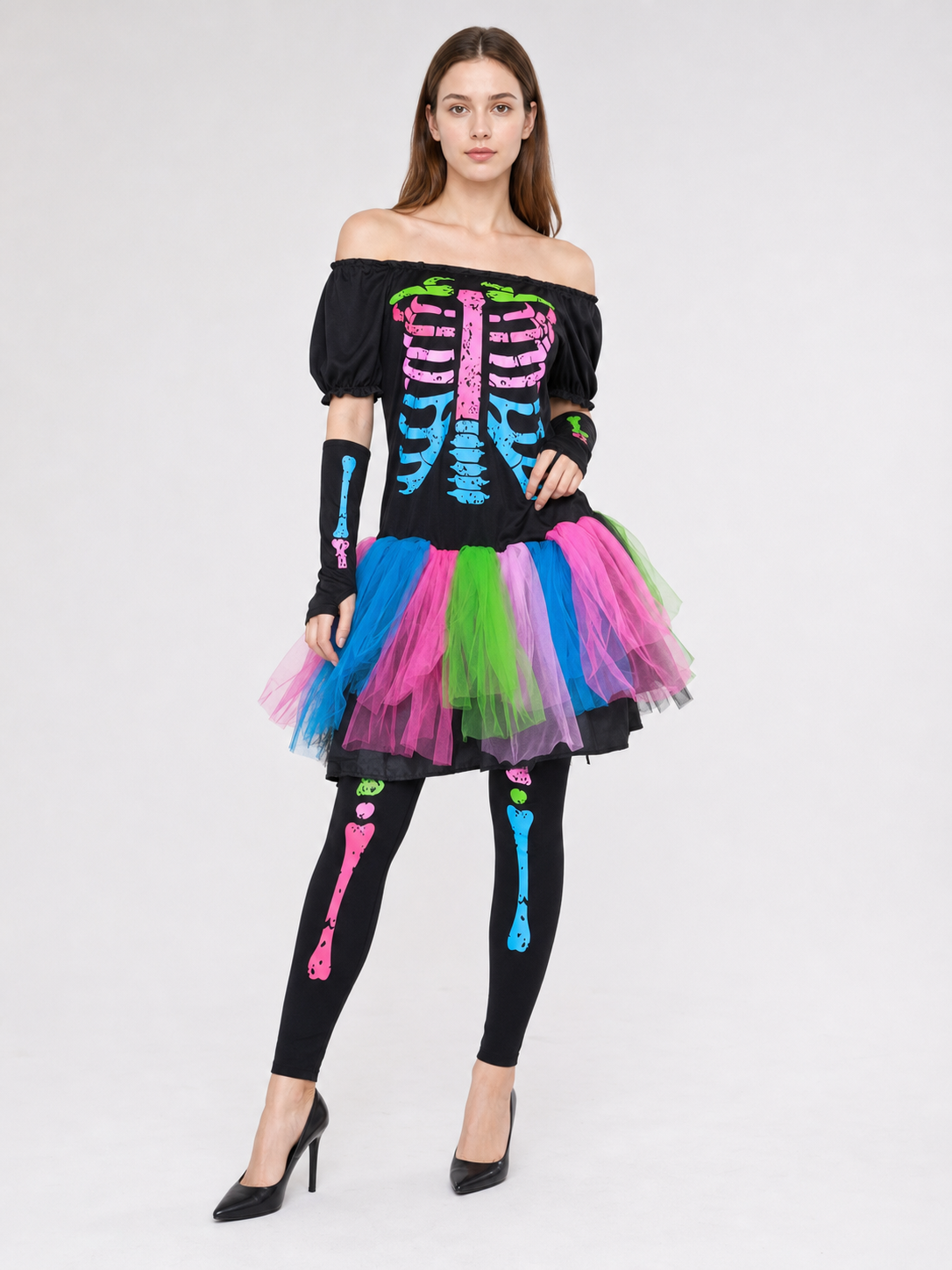 Halloween Skeleton Costume with a Tutu Skirt