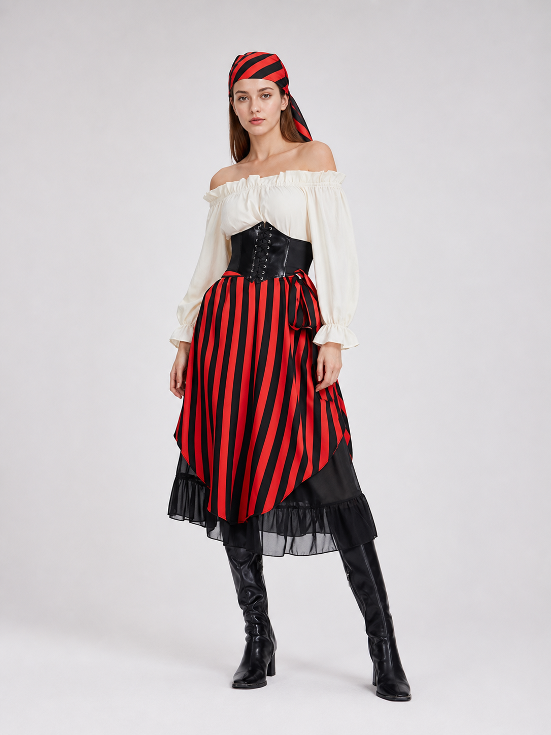 Victorian-style pirate costume set