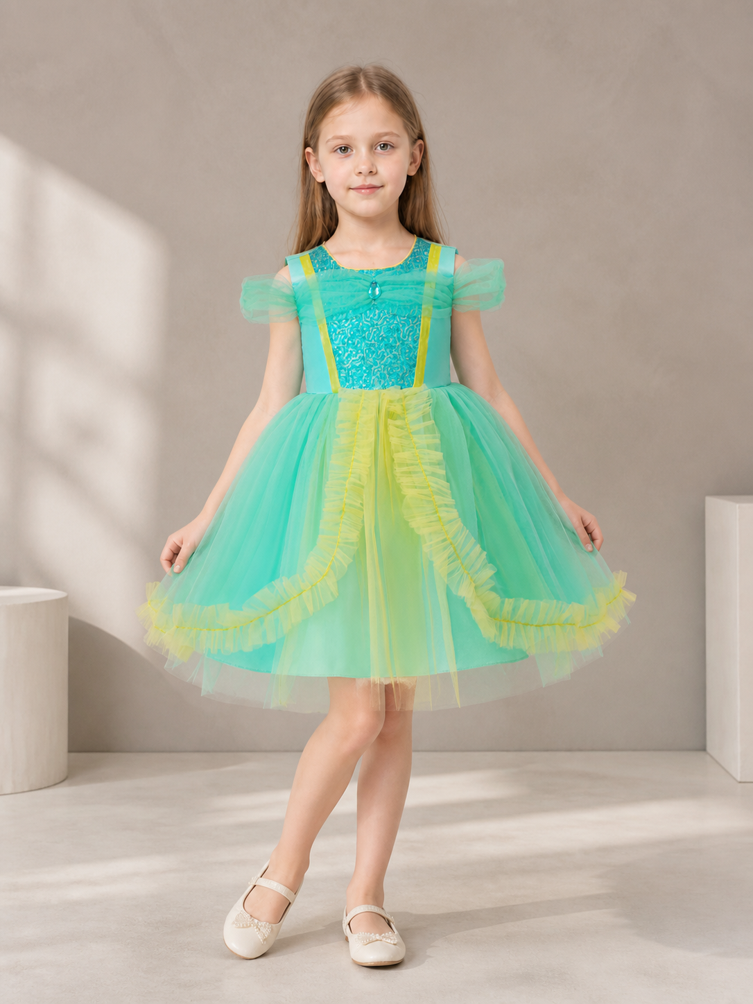 Green Sequin Party Dress Costume Dresses detail
