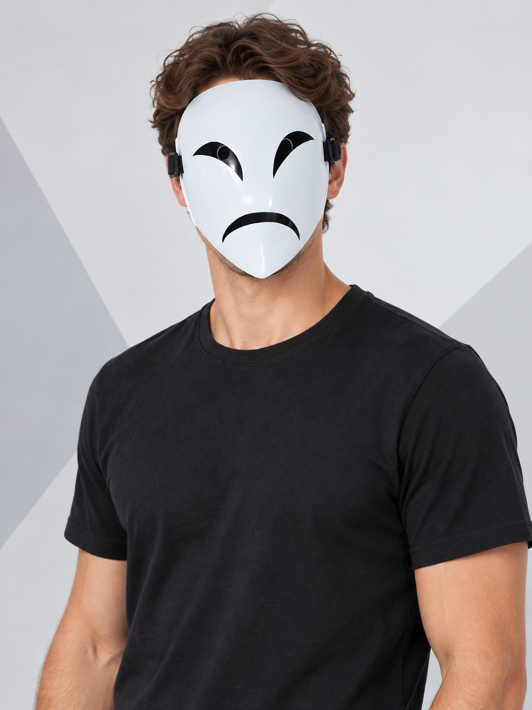 Carnival Mask with Black Graphic Design