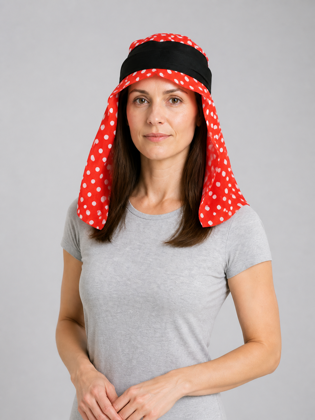 Red and White Polka Dot Carnival Headwear Costumes detail
