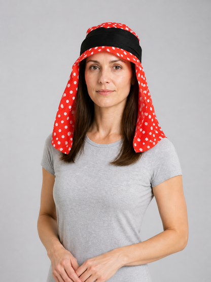 Red and White Polka Dot Carnival Headwear Costumes detail