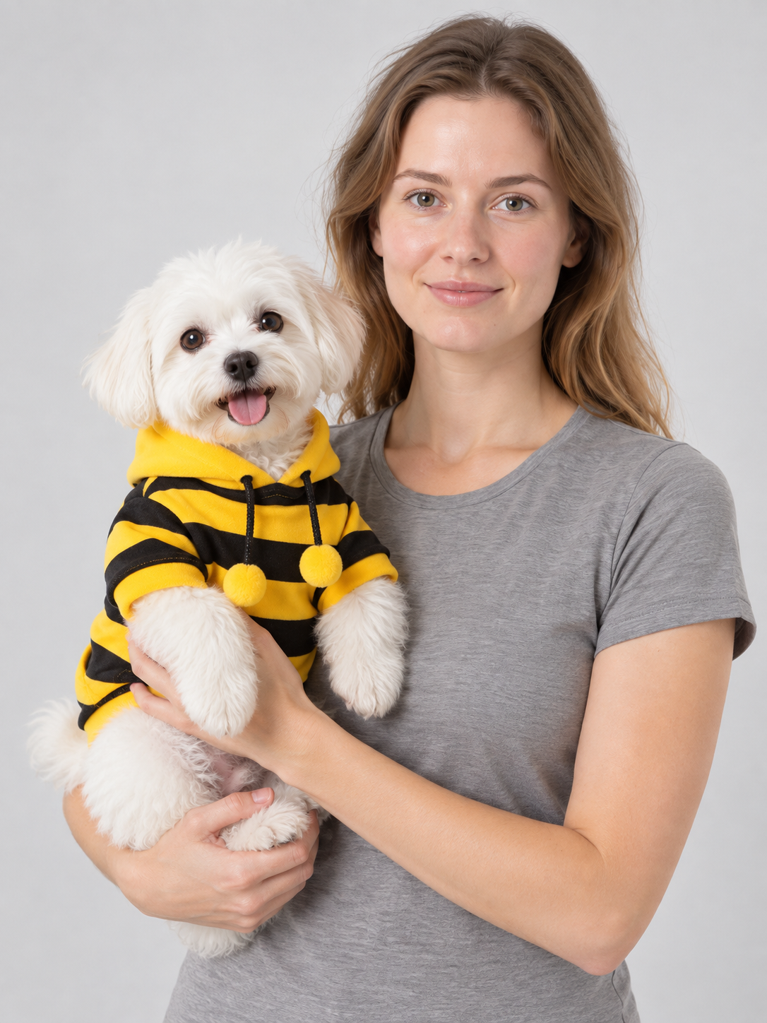 Bee Costume for Cats and Dogs, Yellow and Black with Hood