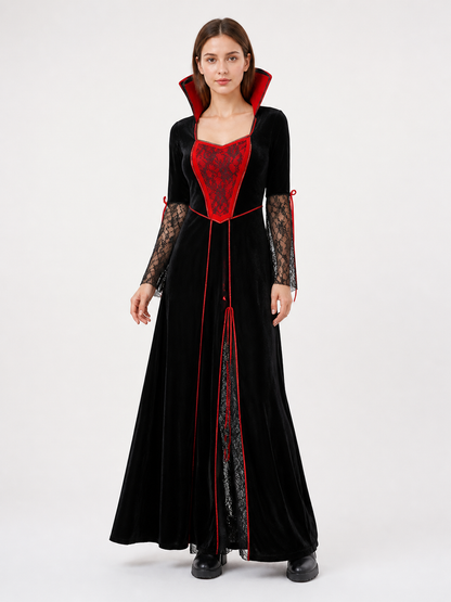 Vampire Costume with Red Trim for Halloween Costumes detail