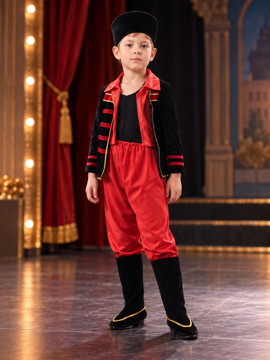Children’s stage costume with shoes and headwear product detail